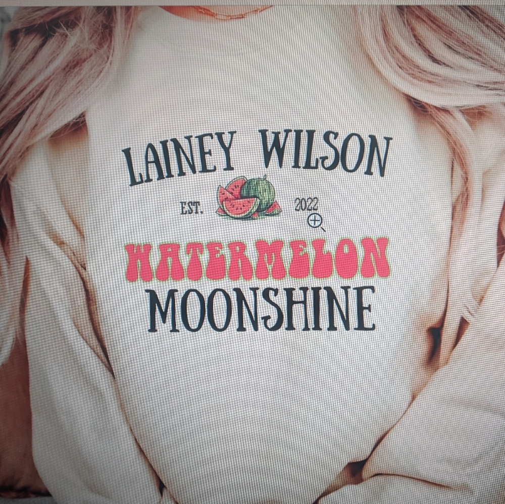 Watermelon Moonshine Lainey Wilson Adult Crewneck Sweatshirt - Picture 1 of 2